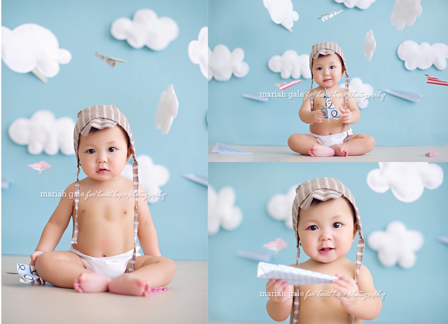 paper airplanes with diy clouds photo shoot set 