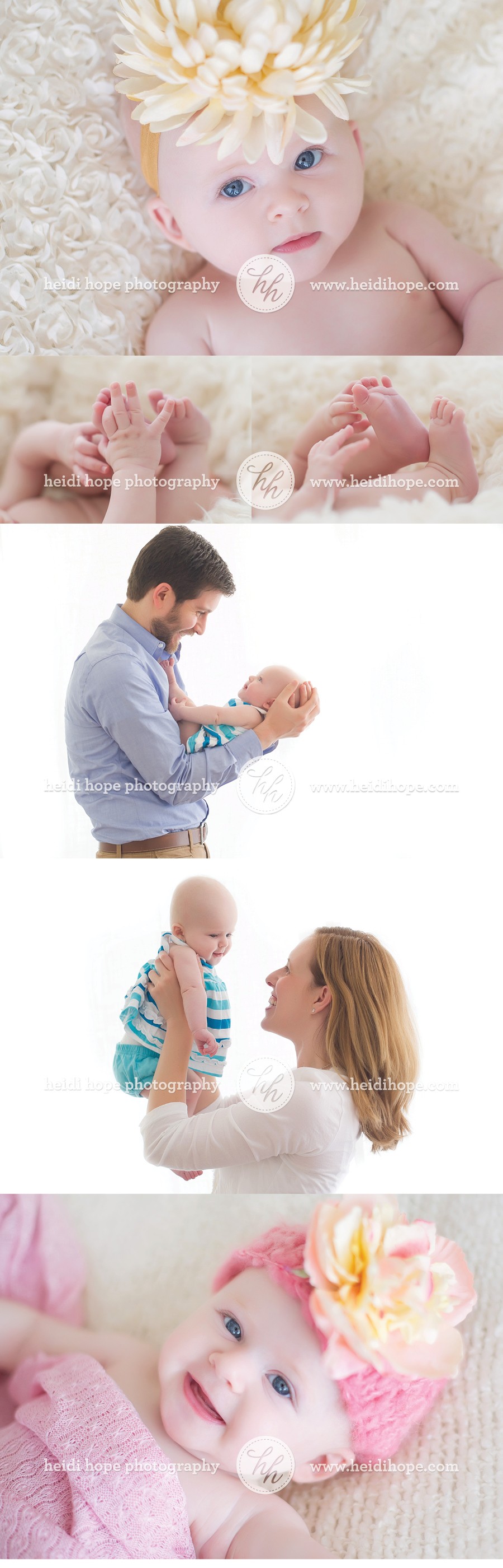 3 Month Old studio session with family by Heidi Hope Photography #3 months #baby #infant
