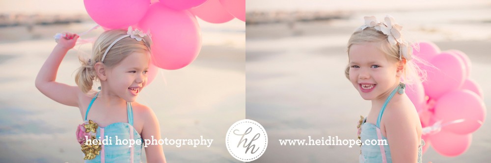 commercial children's portrait photography of girl with balloons #heidihopephotography