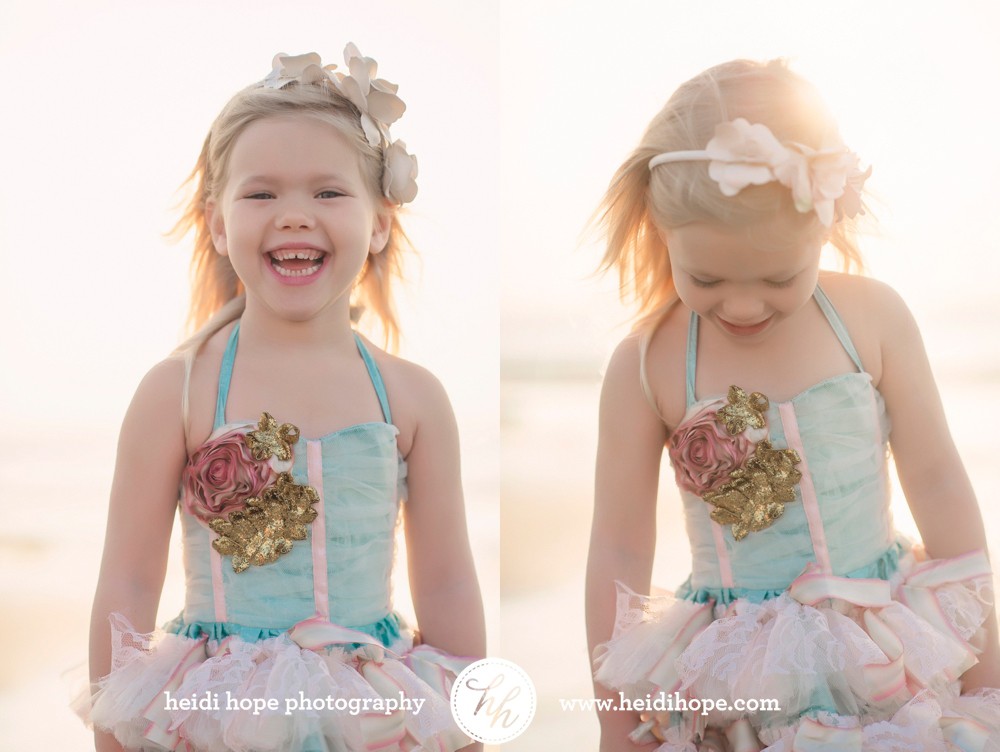 girl modeling snazziedrawers dress at sunrise on the beach #heidihopephotography