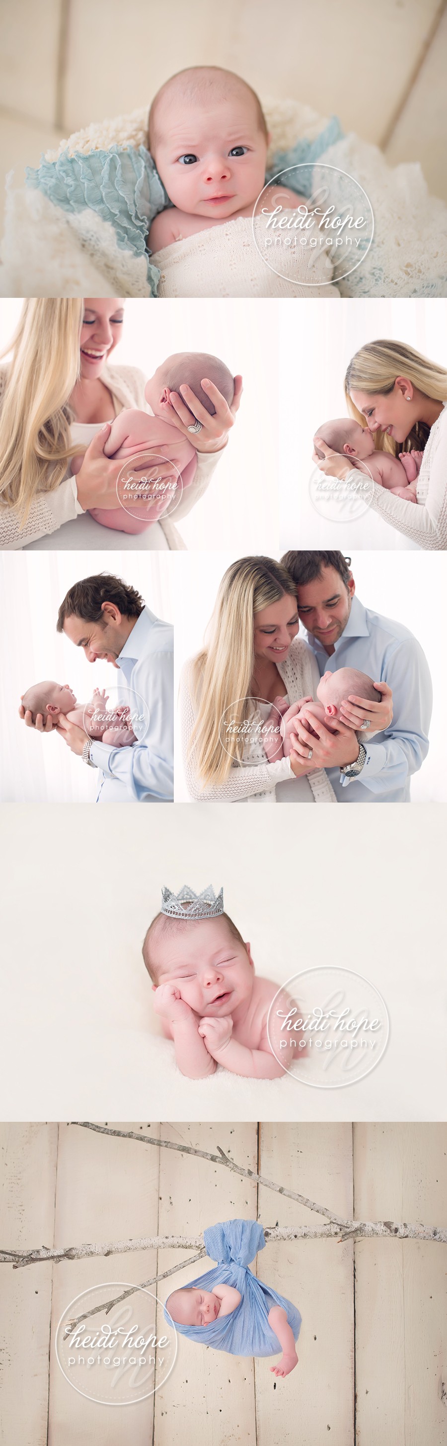 wide awake newborn baby boy and family classic portraits