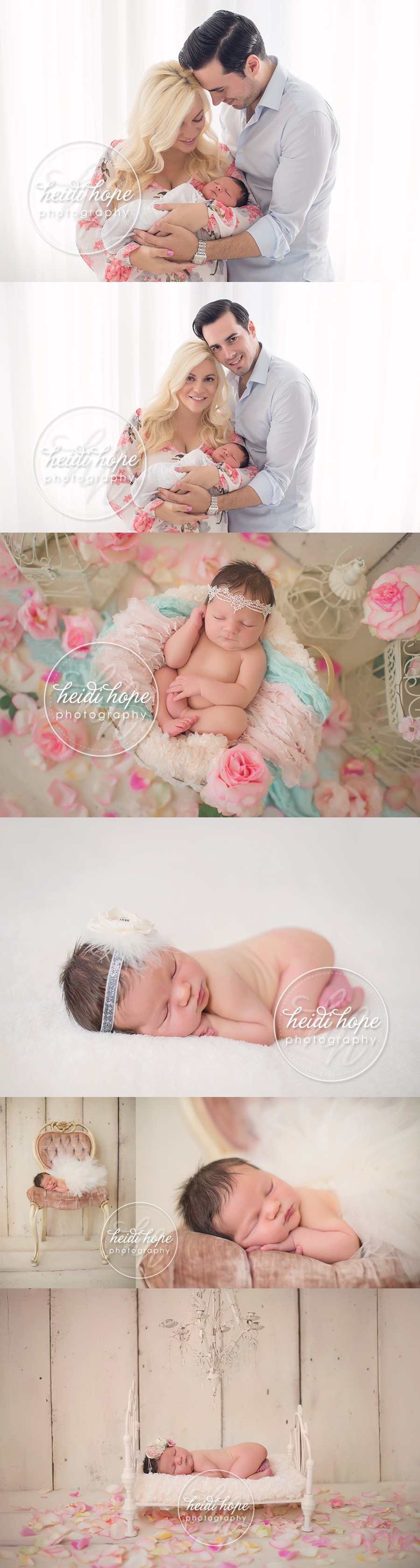newborn baby girl with flowers