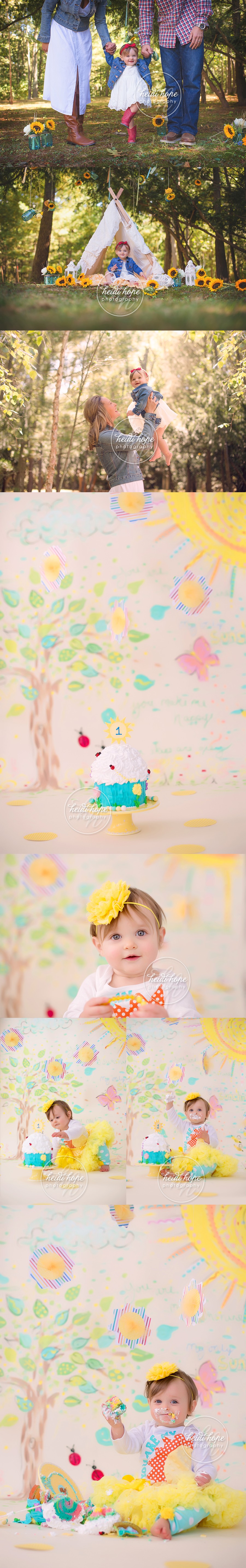 you are my sunshine cakesmash first birthday party