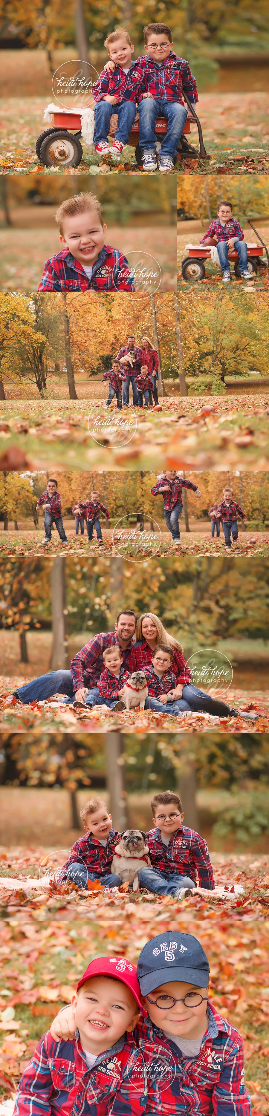 newengland fall family photo session with autumn foliage