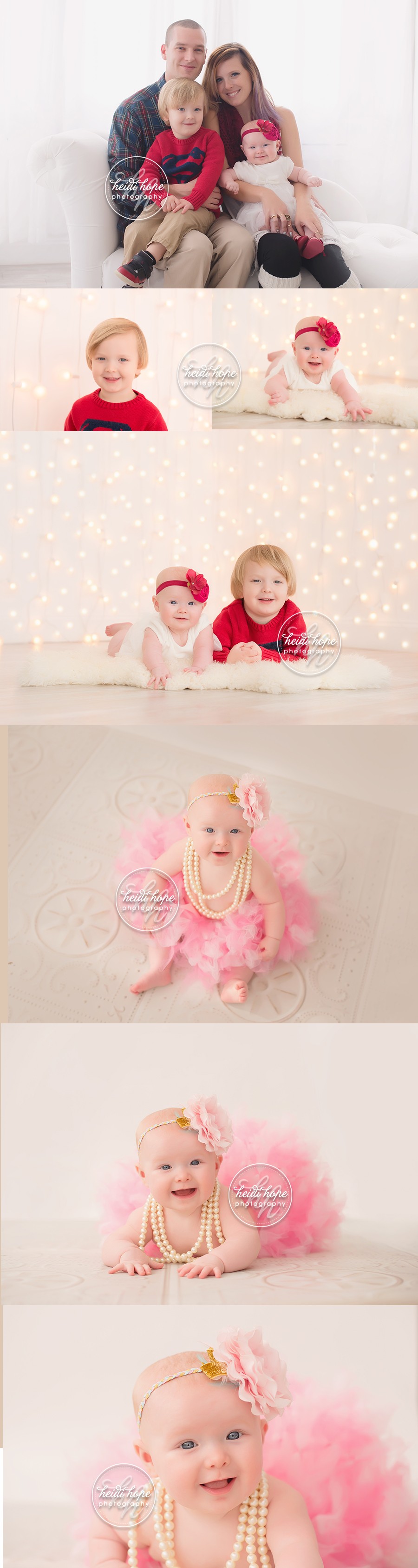 6 month old holiday portraits with family
