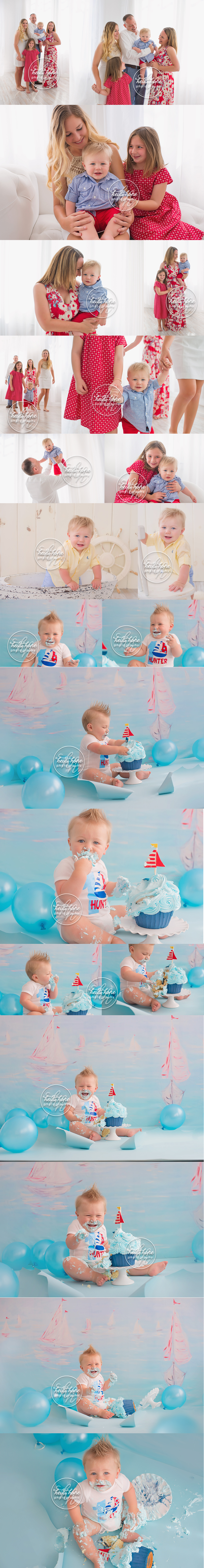classic boy nautical cakesmash session by rhode island baby photographer heidi hope