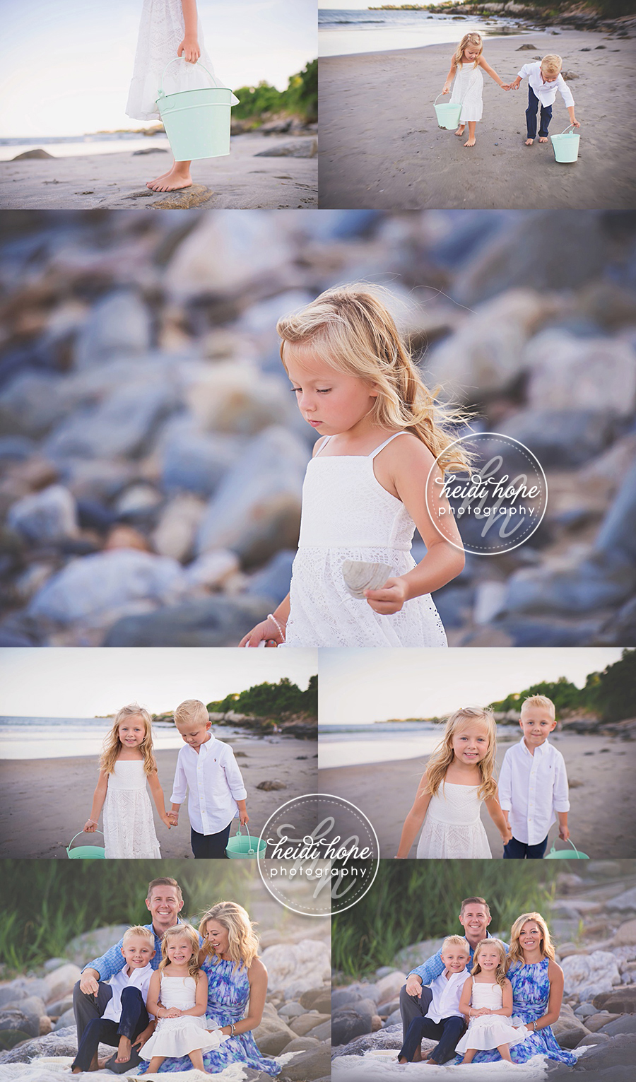 rhode island family portraits on the beach at sunset